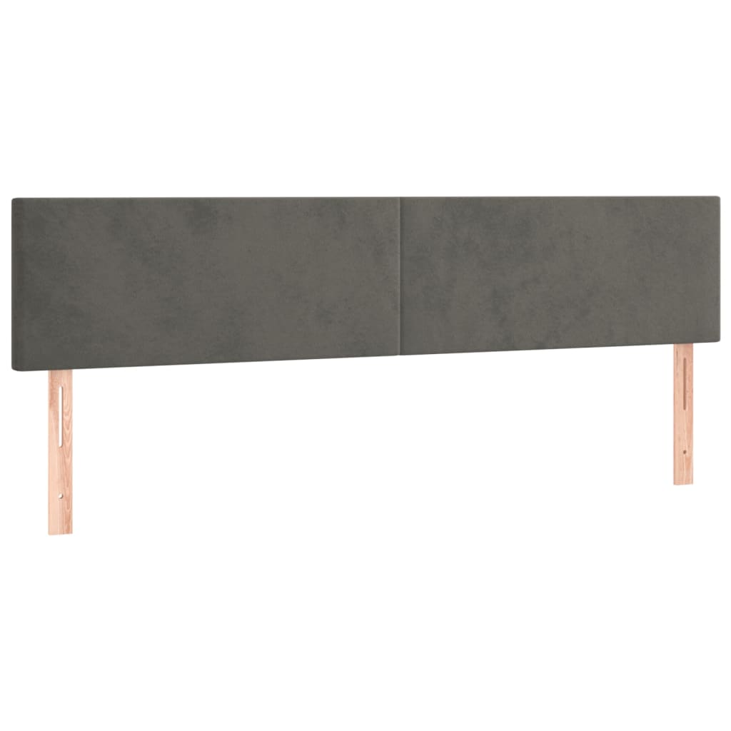 Tête de lit à LED Gris foncé 160x5x78/88 cm Velours Têtes et pieds de lit vidaXL   