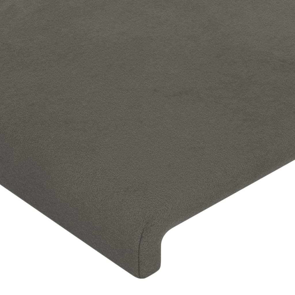 Tête de lit à LED Gris foncé 160x5x78/88 cm Velours Têtes et pieds de lit vidaXL   