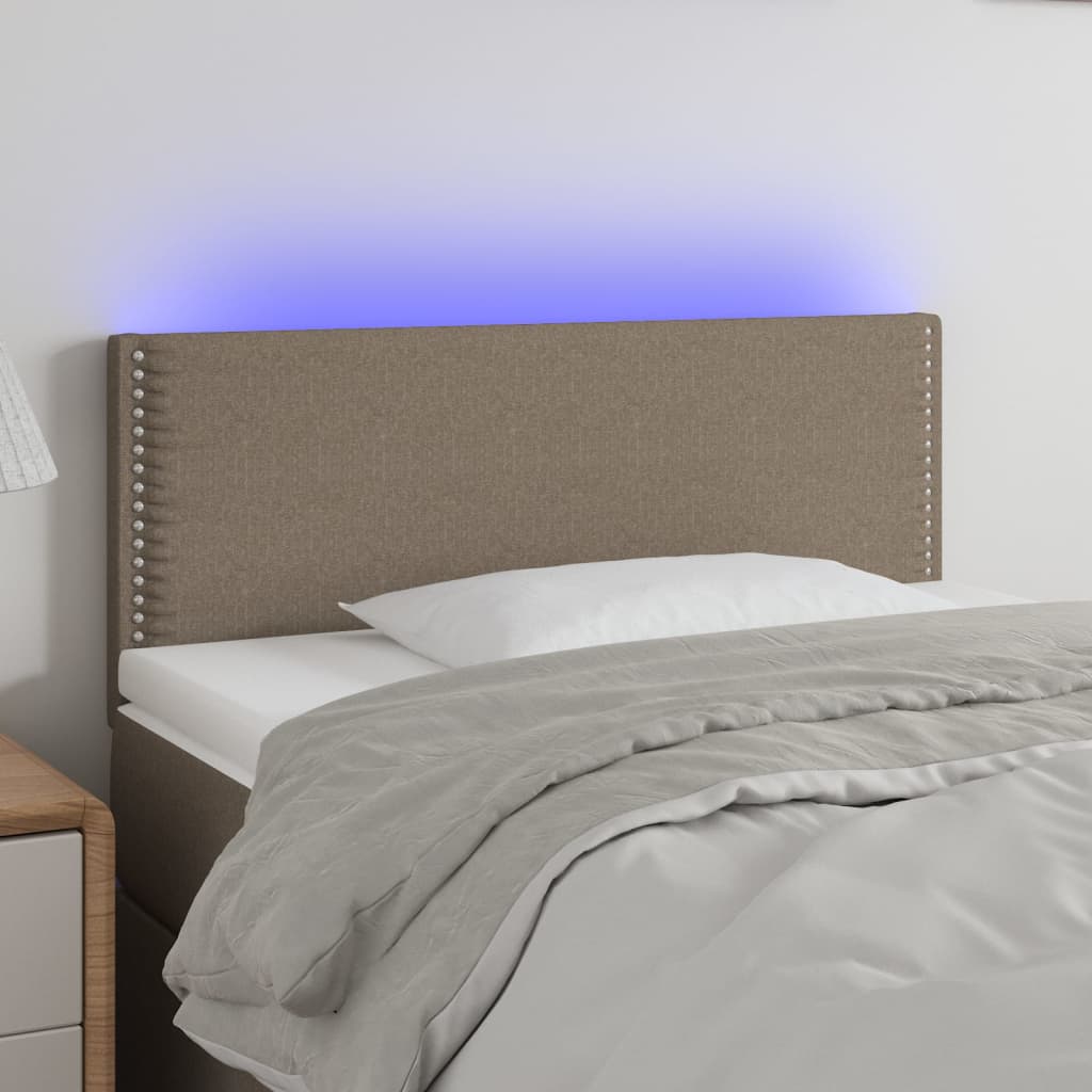 Tête de lit à LED Taupe 100x5x78/88 cm Tissu Têtes et pieds de lit vidaXL   