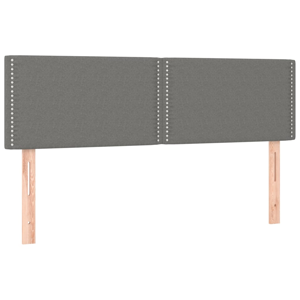 Tête de lit à LED Gris foncé 144x5x78/88 cm Tissu Têtes et pieds de lit vidaXL   