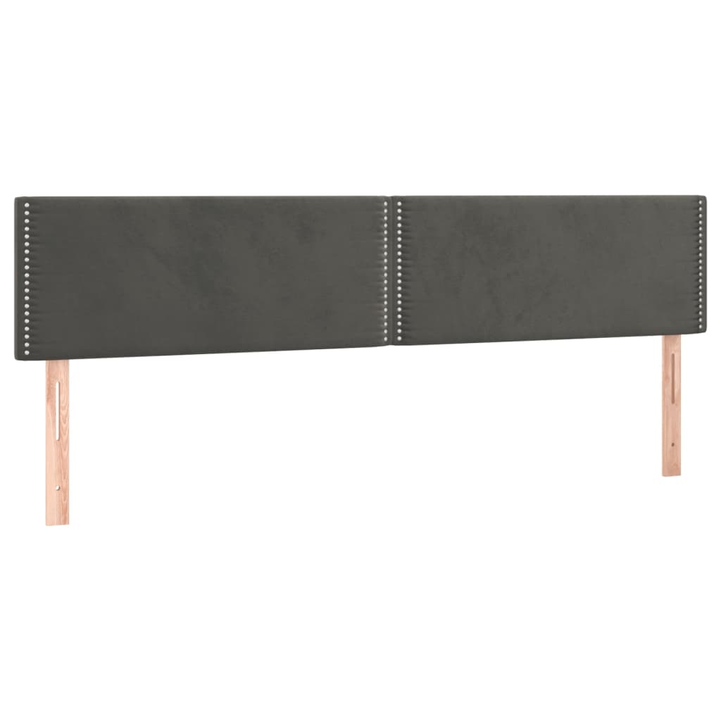 Tête de lit à LED Gris foncé 180x5x78/88 cm Velours Têtes et pieds de lit vidaXL   