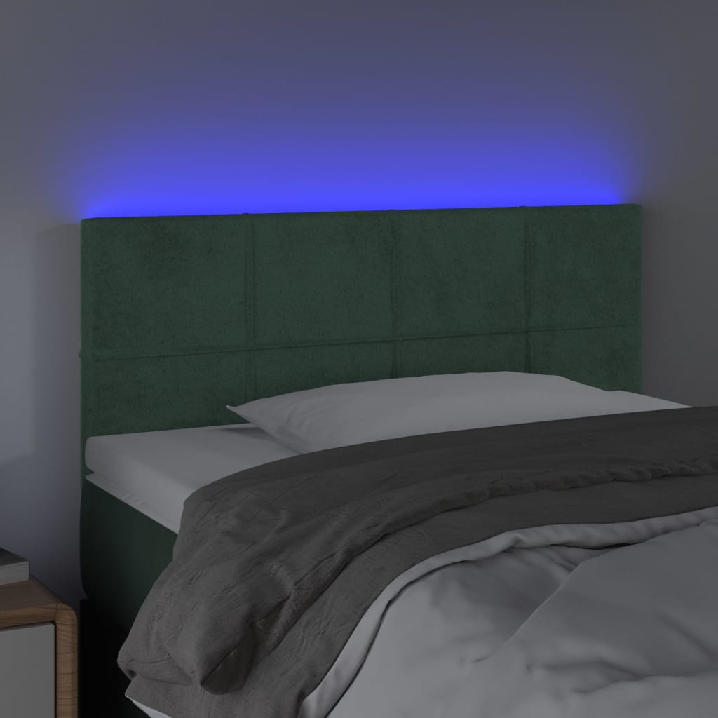 Tête de lit à LED Vert foncé 80x5x78/88 cm Velours Têtes et pieds de lit vidaXL   