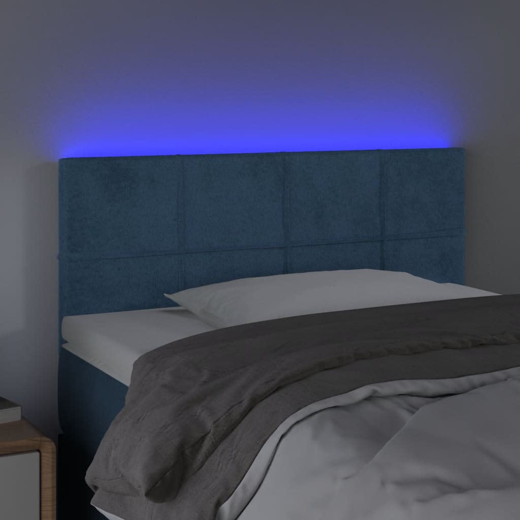 Tête de lit à LED Bleu foncé 80x5x78/88 cm Velours Têtes et pieds de lit vidaXL   