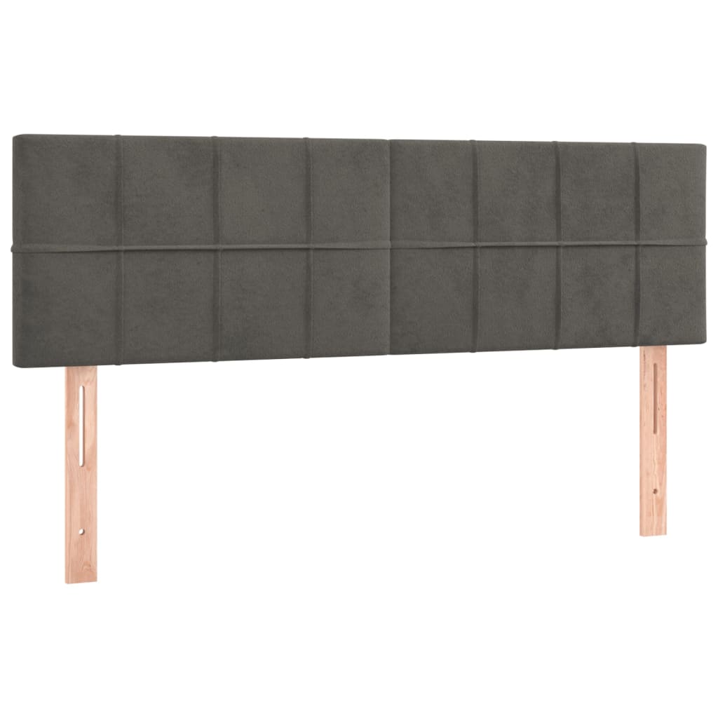 Tête de lit à LED Gris foncé 144x5x78/88 cm Velours Têtes et pieds de lit vidaXL   