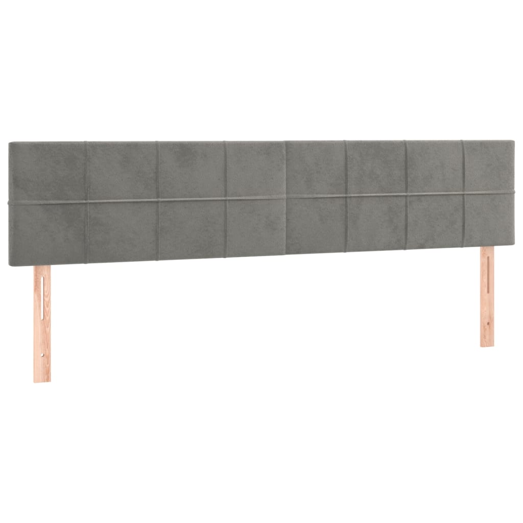 Tête de lit à LED Gris clair 160x5x78/88 cm Velours Têtes et pieds de lit vidaXL   