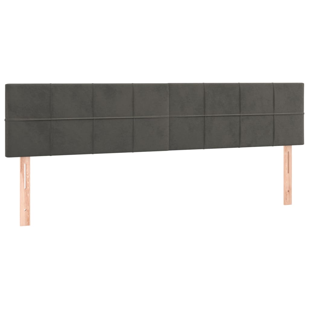 Tête de lit à LED Gris foncé 180x5x78/88 cm Velours Têtes et pieds de lit vidaXL   