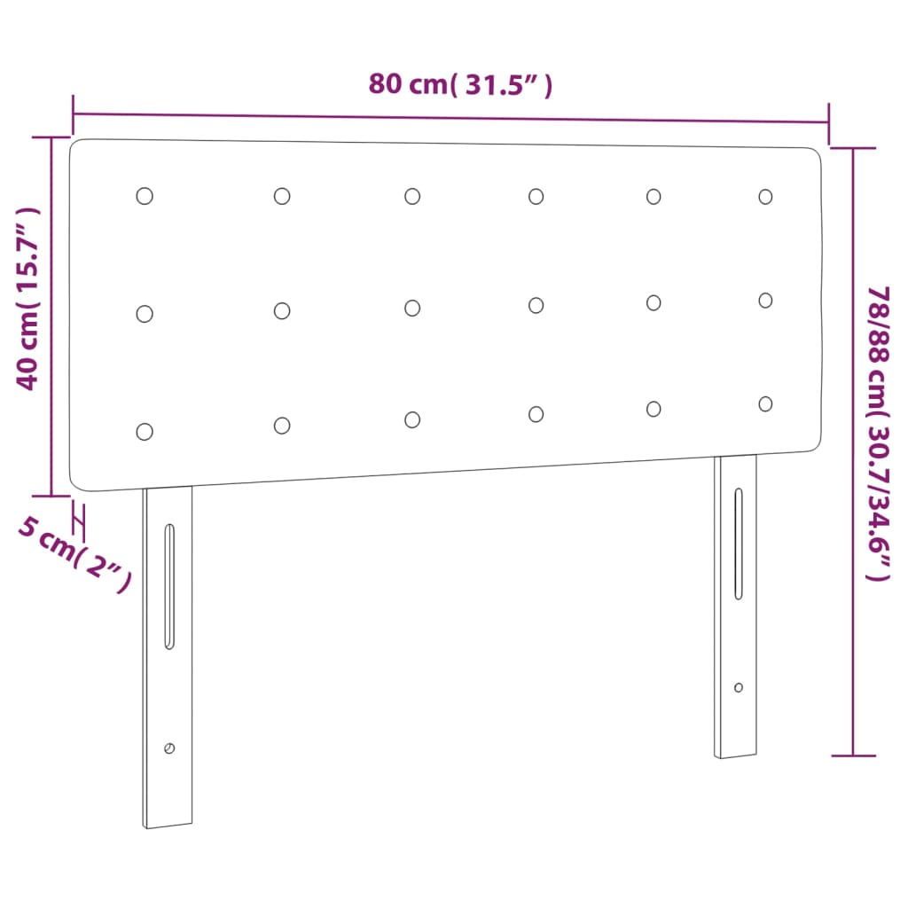 Tête de lit à LED Noir 80x5x78/88 cm Similicuir Têtes et pieds de lit vidaXL   