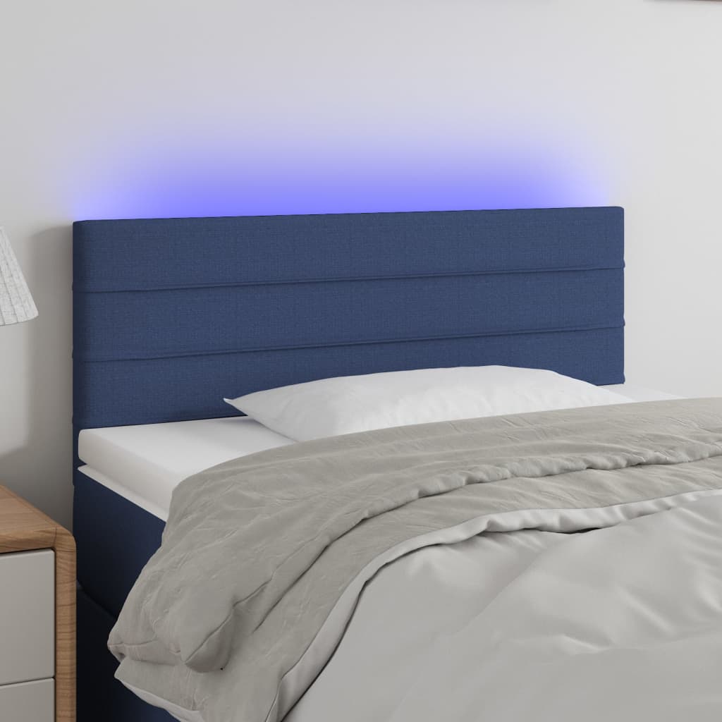 Tête de lit à LED Bleu 80x5x78/88 cm Tissu Têtes et pieds de lit vidaXL   