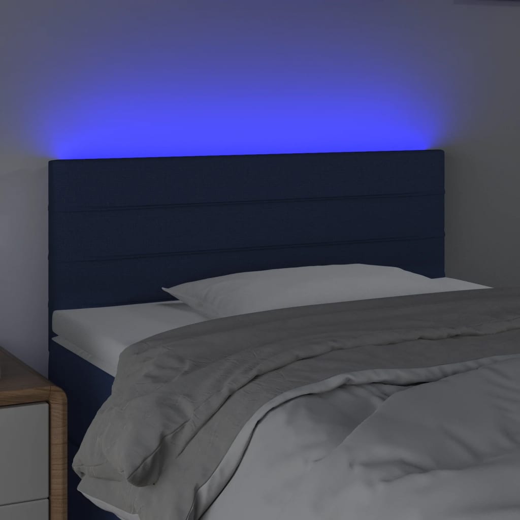 Tête de lit à LED Bleu 100x5x78/88 cm Tissu Têtes et pieds de lit vidaXL   