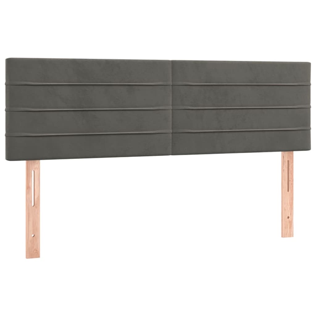 Tête de lit à LED Gris foncé 144x5x78/88 cm Velours Têtes et pieds de lit vidaXL   