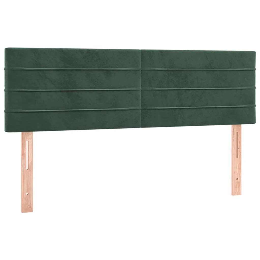 Tête de lit à LED Vert foncé 144x5x78/88 cm Velours Têtes et pieds de lit vidaXL   