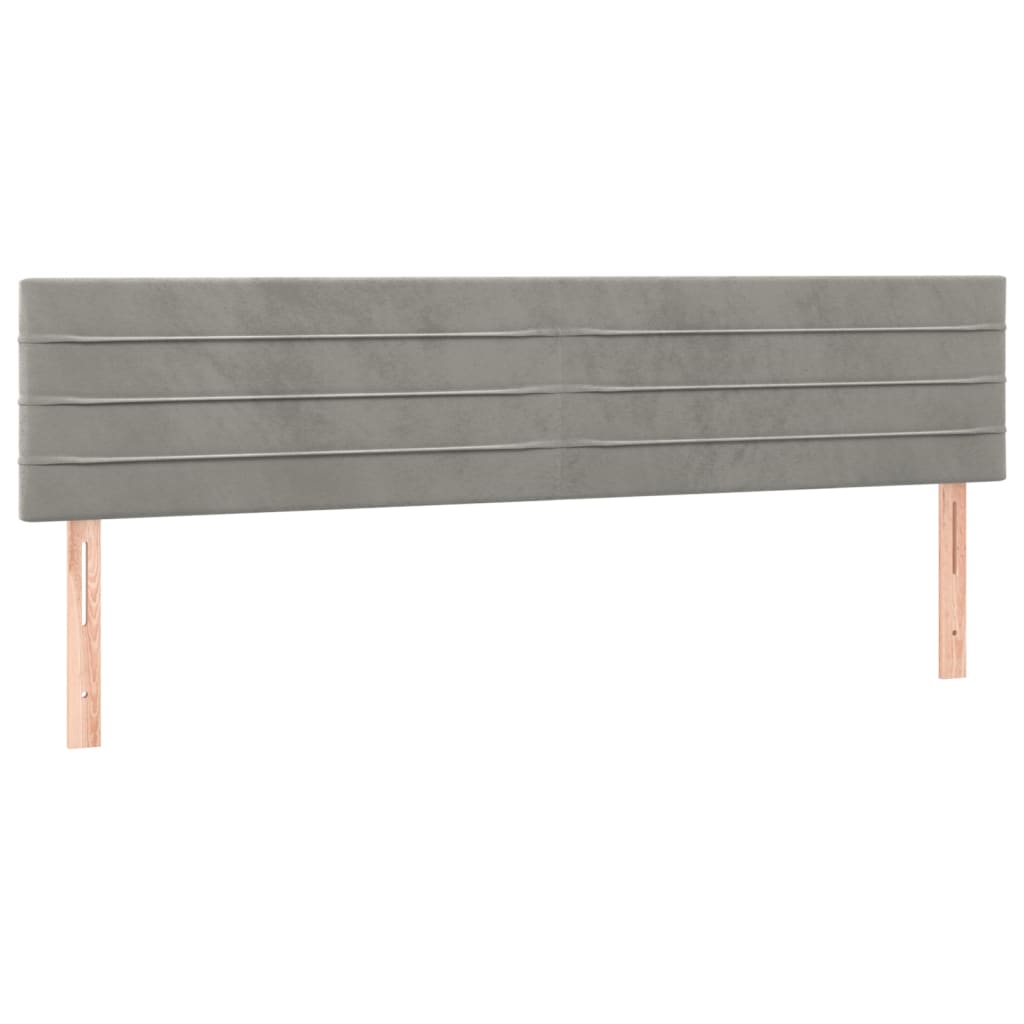 Tête de lit à LED Gris clair 160x5x78/88 cm Velours Têtes et pieds de lit vidaXL   