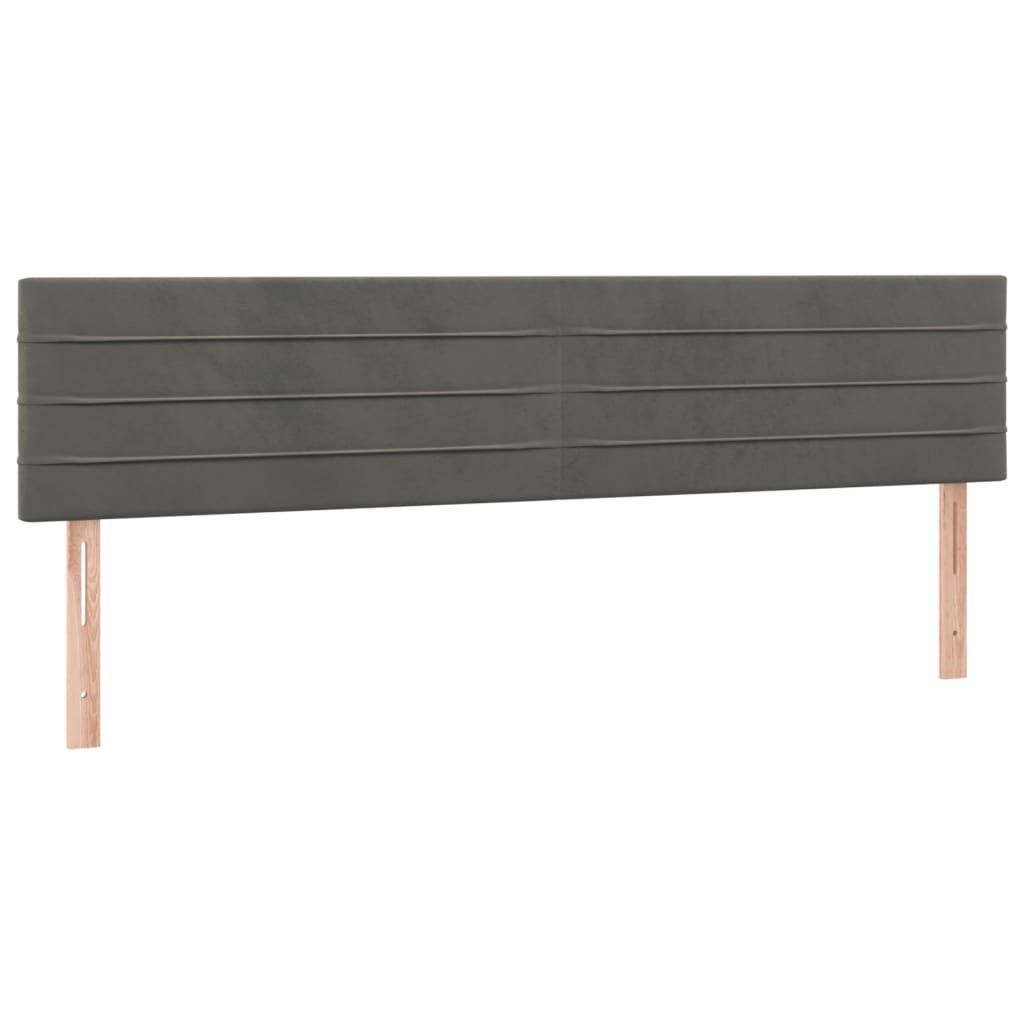 Tête de lit à LED Gris foncé 160x5x78/88 cm Velours Têtes et pieds de lit vidaXL   