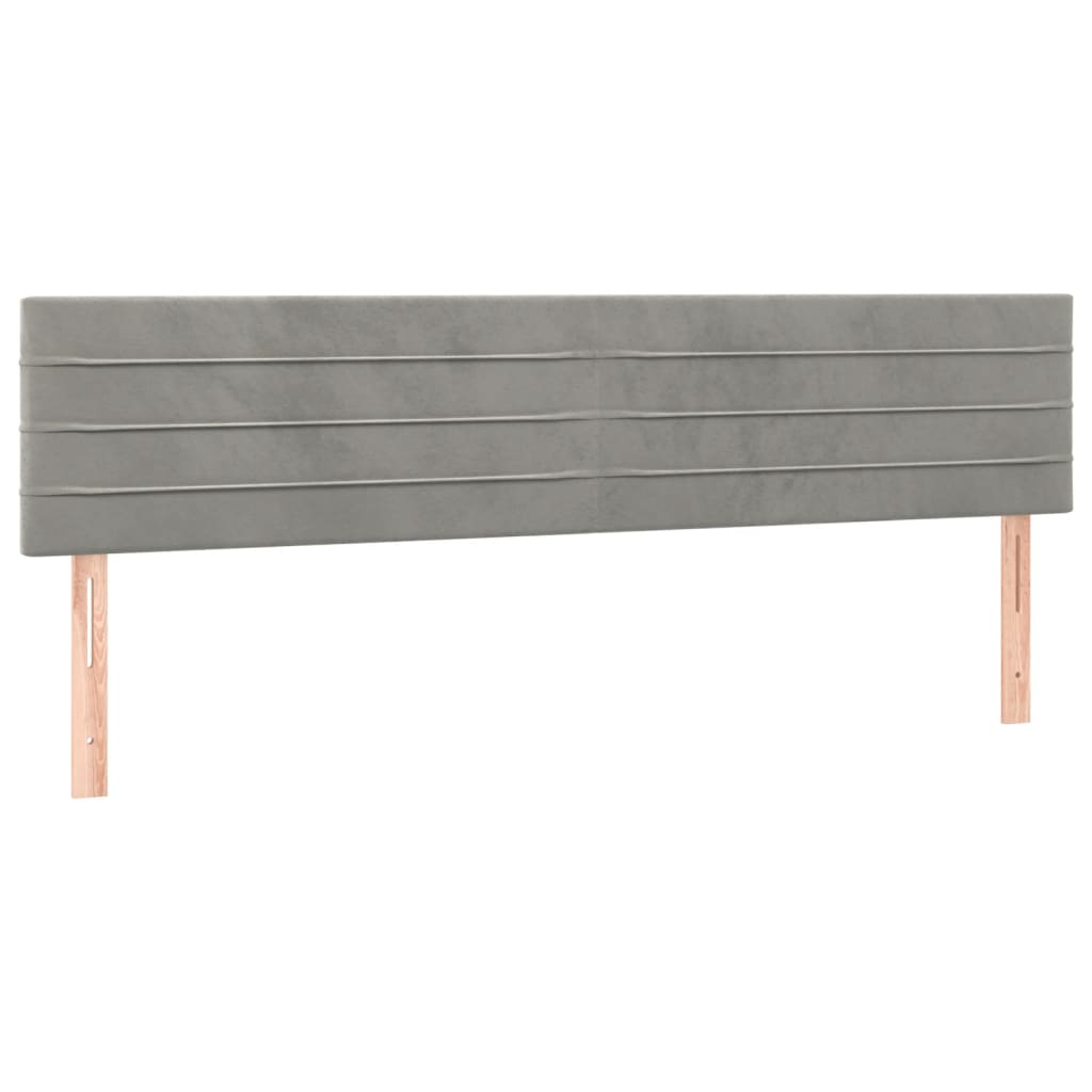 Tête de lit à LED Gris clair 200x5x78/88 cm Velours Têtes et pieds de lit vidaXL   