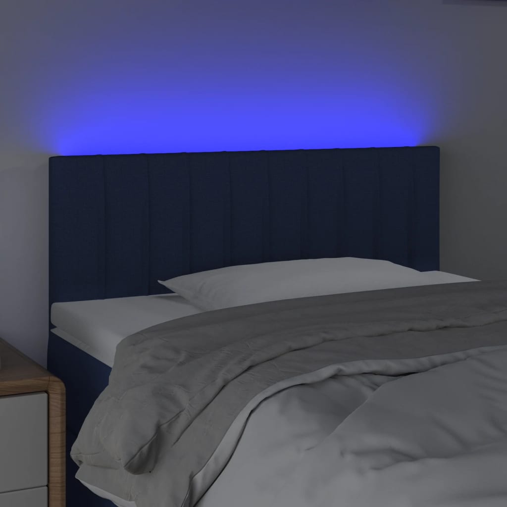 Tête de lit à LED Bleu 90x5x78/88 cm Tissu Têtes et pieds de lit vidaXL   