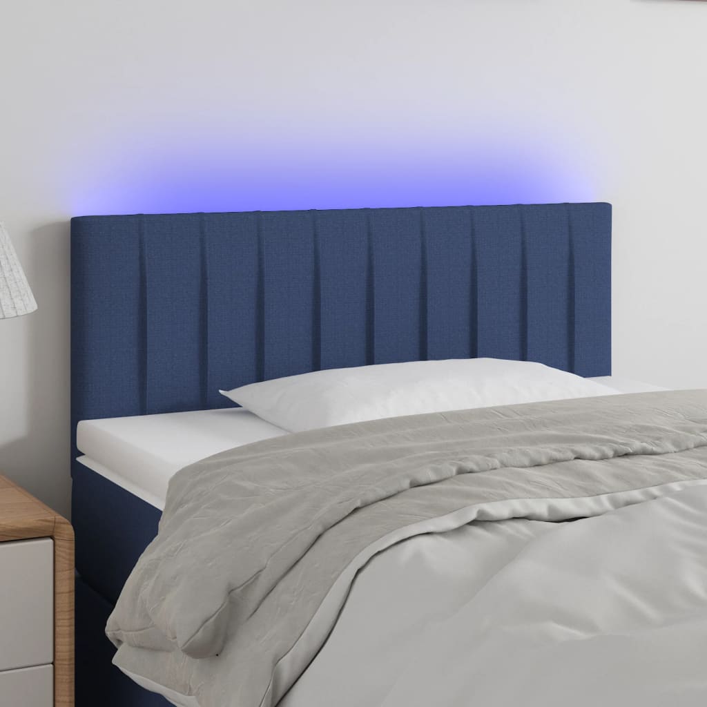 Tête de lit à LED Bleu 90x5x78/88 cm Tissu Têtes et pieds de lit vidaXL   