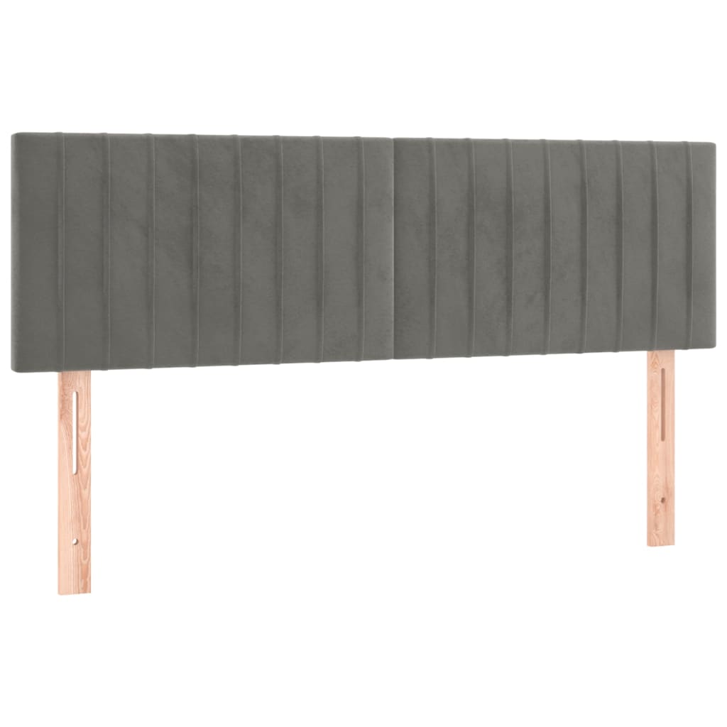 Tête de lit à LED Gris clair 144x5x78/88 cm Velours Têtes et pieds de lit vidaXL   