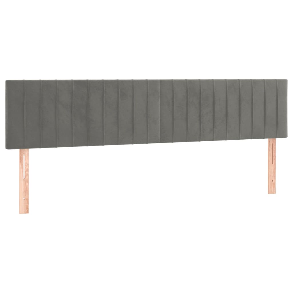 Tête de lit à LED Gris clair 180x5x78/88 cm Velours Têtes et pieds de lit vidaXL   