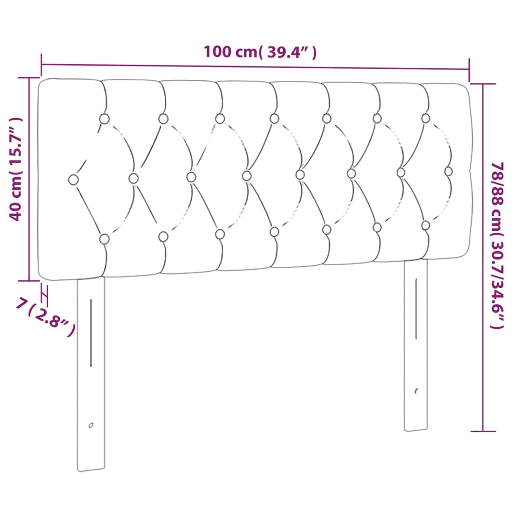 Tête de lit à LED Gris clair 100x7x78/88 cm Tissu Têtes et pieds de lit vidaXL   