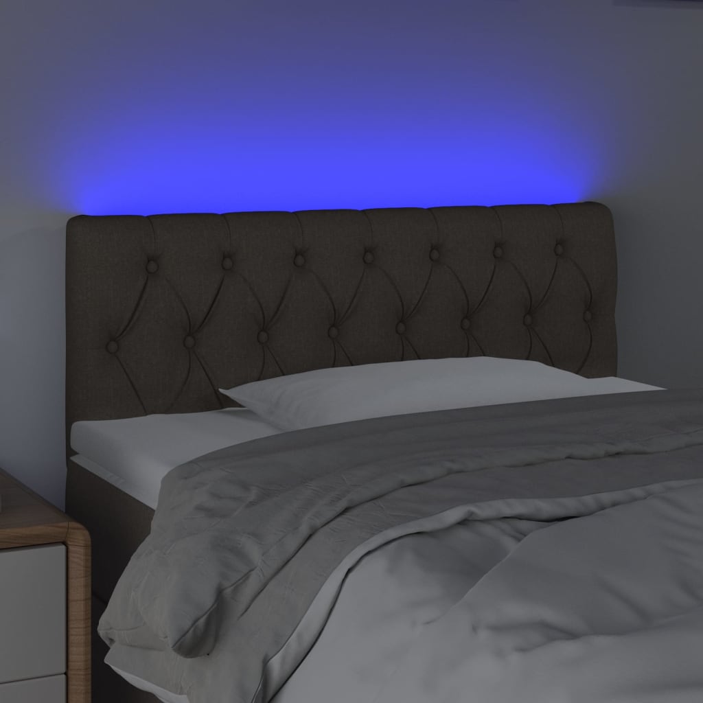 Tête de lit à LED Taupe 100x7x78/88 cm Tissu Têtes et pieds de lit vidaXL   