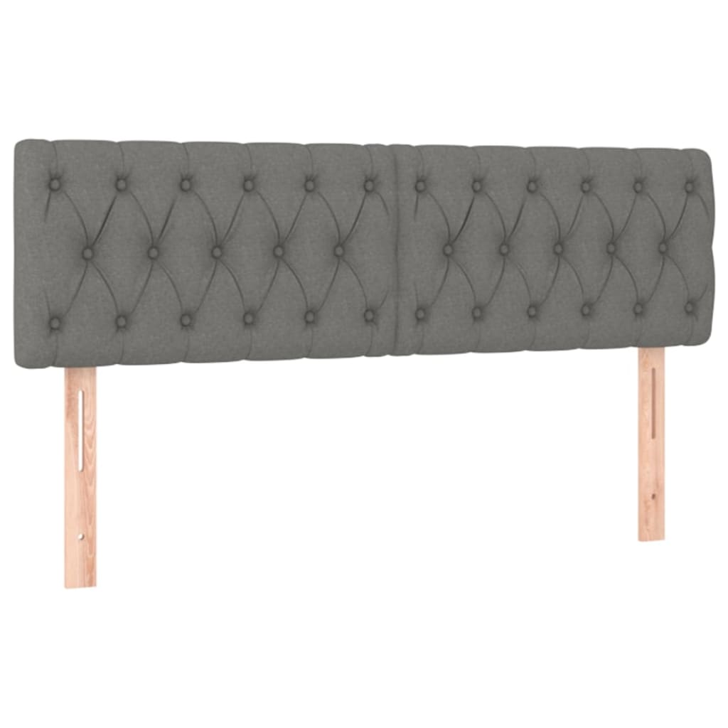 Tête de lit à LED Gris foncé 144x7x78/88 cm Tissu Têtes et pieds de lit vidaXL   