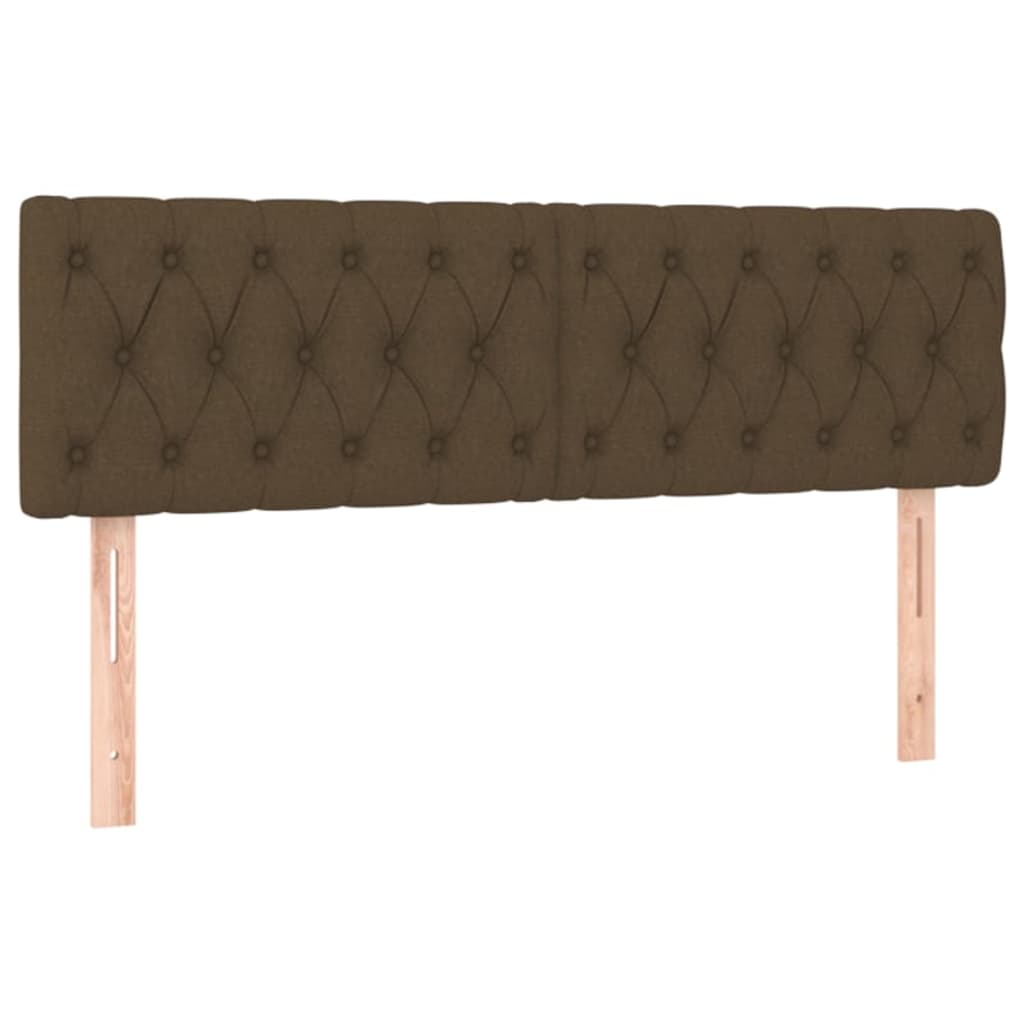 Tête de lit à LED Marron foncé 160x7x78/88 cm Tissu Têtes et pieds de lit vidaXL   