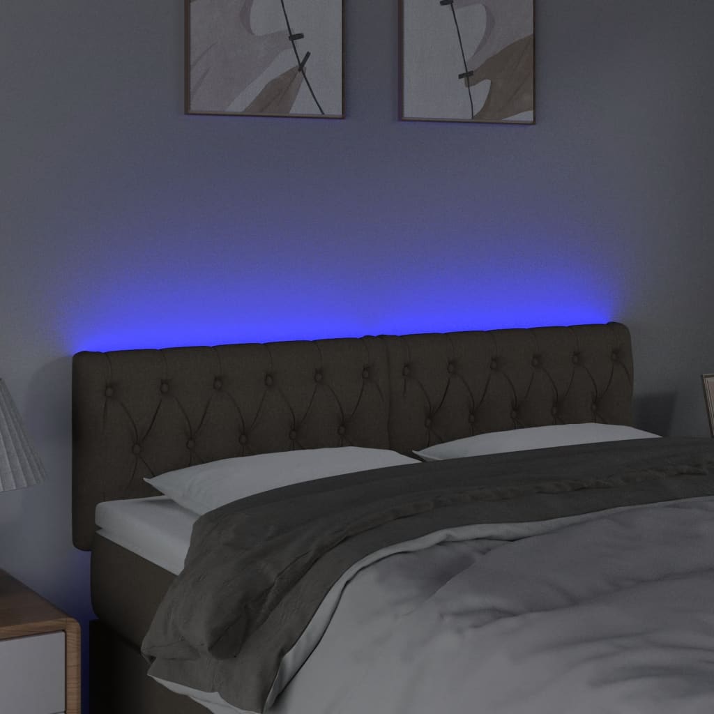 Tête de lit à LED Taupe 160x7x78/88 cm Tissu Têtes et pieds de lit vidaXL   