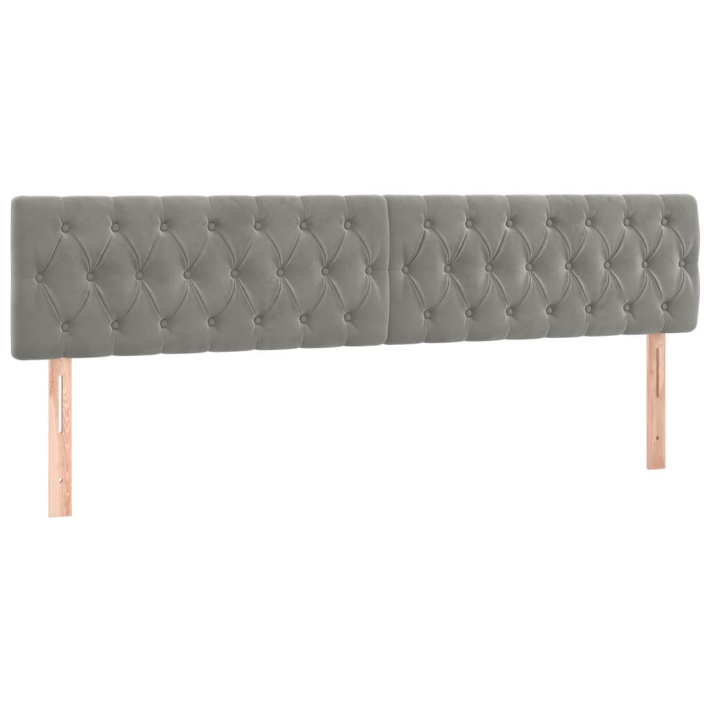 Tête de lit à LED Gris clair 180x7x78/88 cm Velours Têtes et pieds de lit vidaXL   