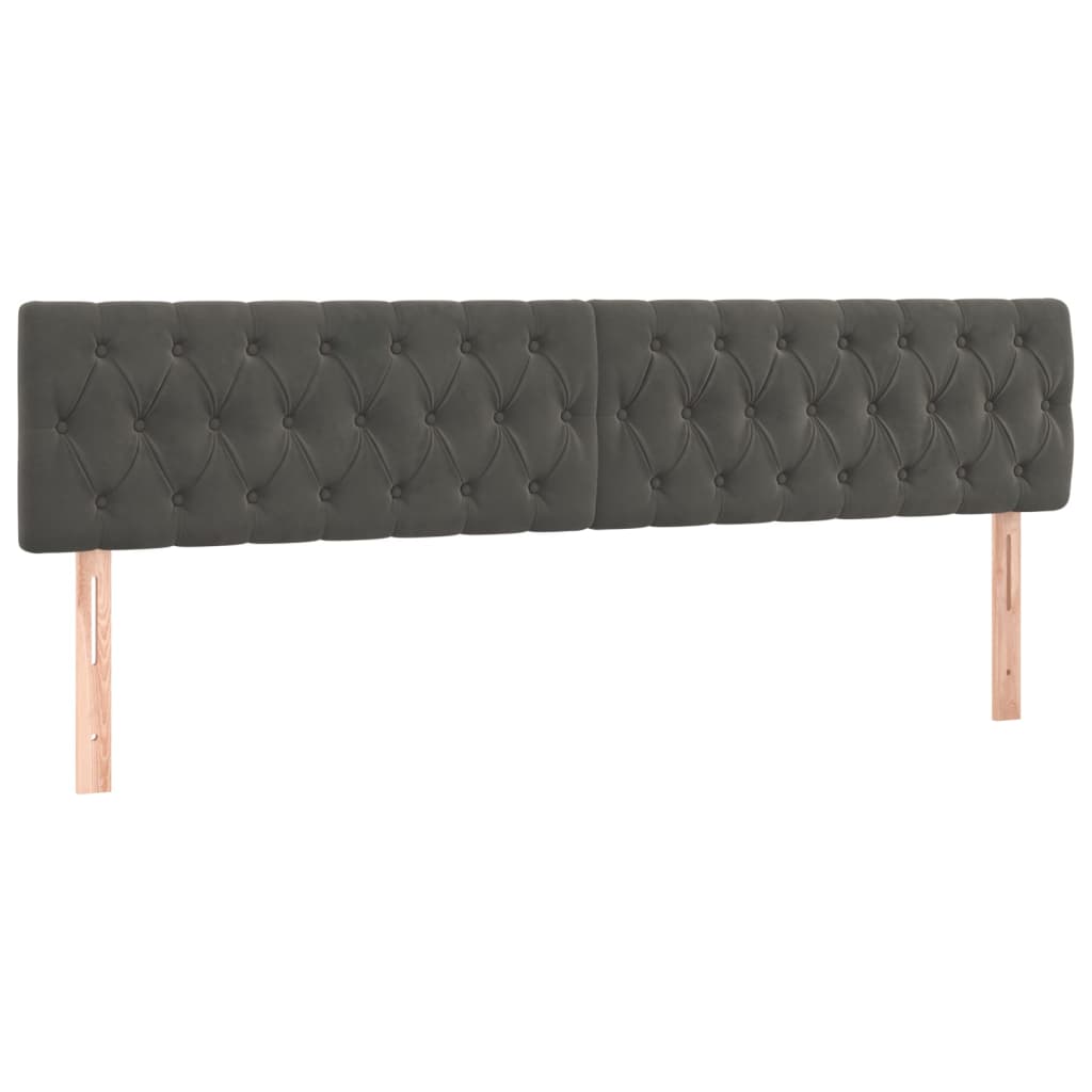 Tête de lit à LED Gris foncé 180x7x78/88 cm Velours Têtes et pieds de lit vidaXL   