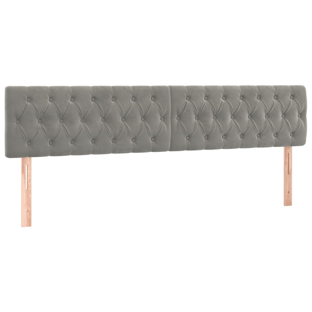 Tête de lit à LED Gris clair 200x7x78/88 cm Velours Têtes et pieds de lit vidaXL   