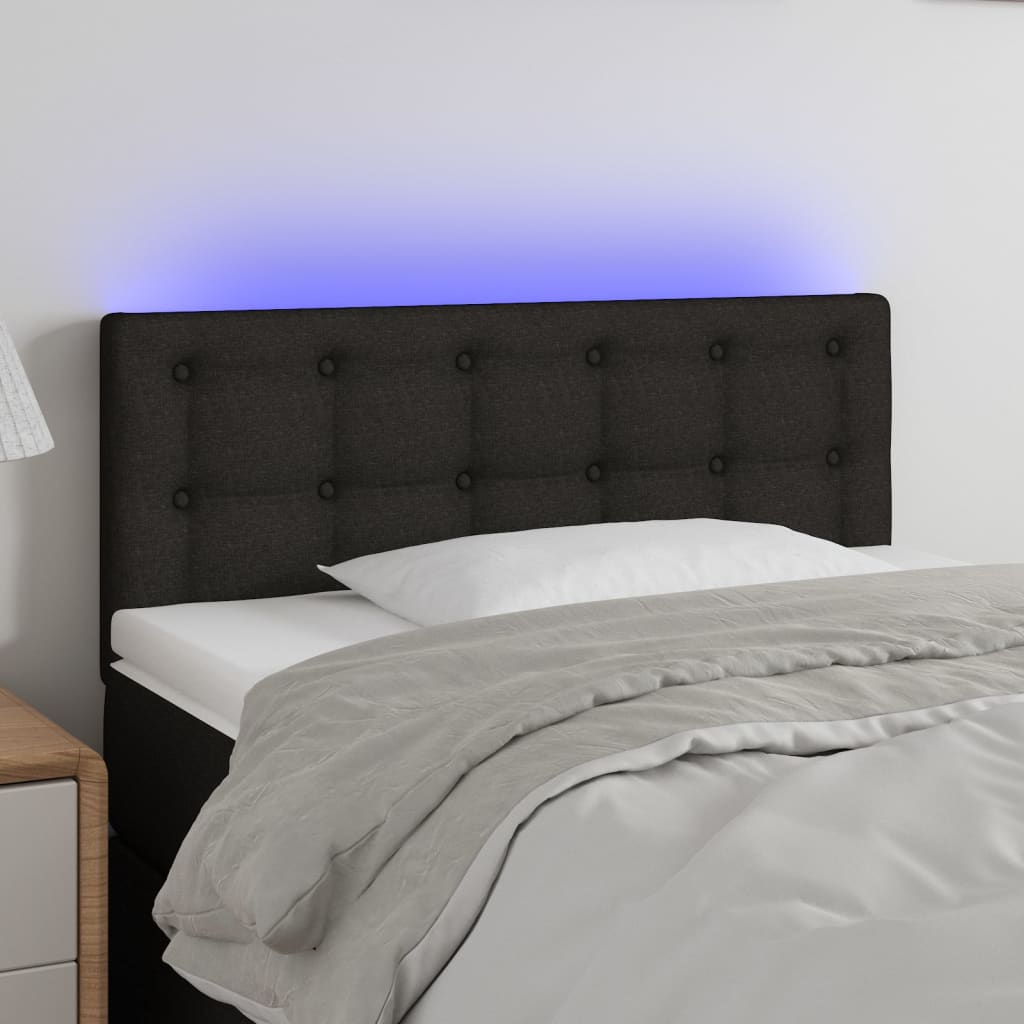 Tête de lit à LED Noir 80x5x78/88 cm Tissu Têtes et pieds de lit vidaXL   