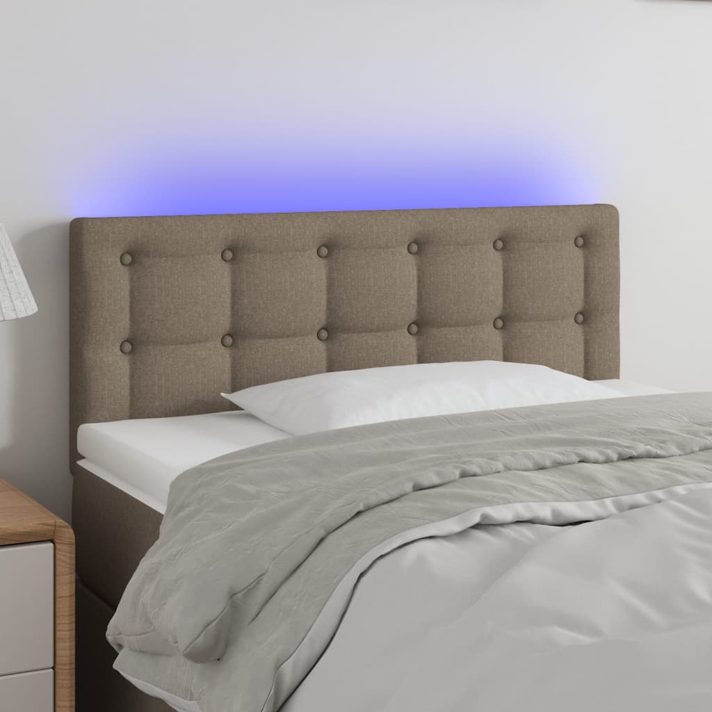 Tête de lit à LED Taupe 80x5x78/88 cm Tissu Têtes et pieds de lit vidaXL   