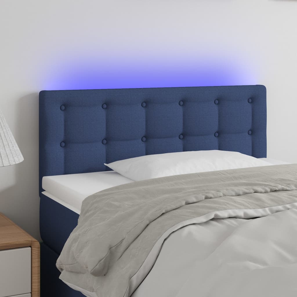 Tête de lit à LED Bleu 80x5x78/88 cm Tissu Têtes et pieds de lit vidaXL   