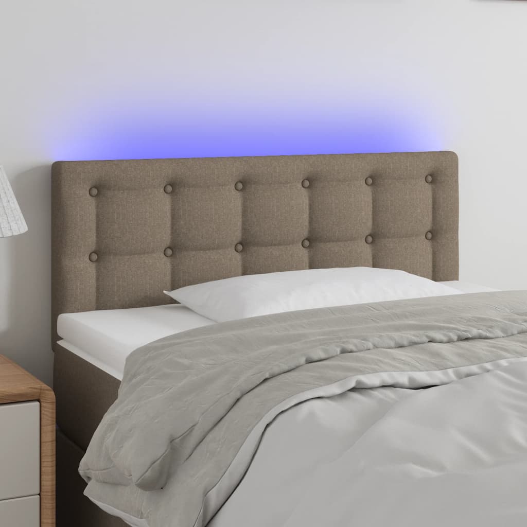 Tête de lit à LED Taupe 100x5x78/88 cm Tissu Têtes et pieds de lit vidaXL   