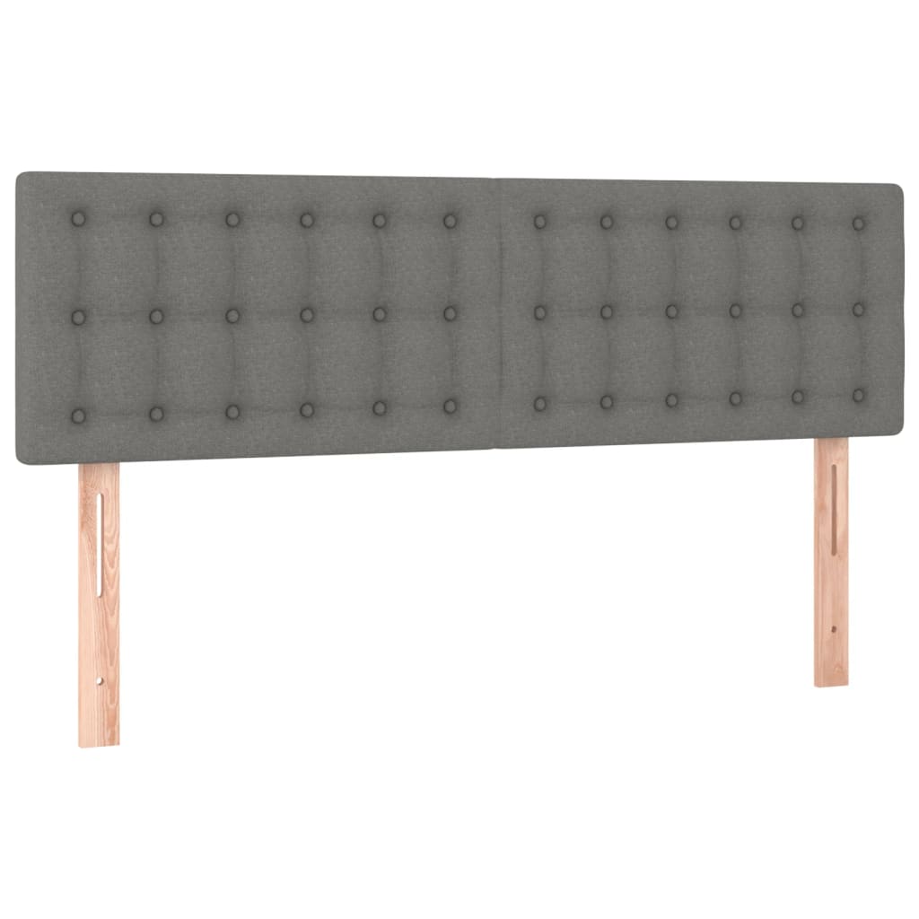 Tête de lit à LED Gris foncé 144x5x78/88 cm Tissu Têtes et pieds de lit vidaXL   