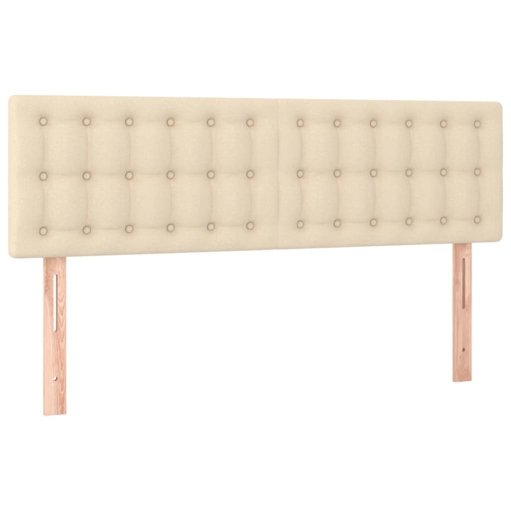 Tête de lit à LED Crème 144x5x78/88 cm Tissu Têtes et pieds de lit vidaXL   