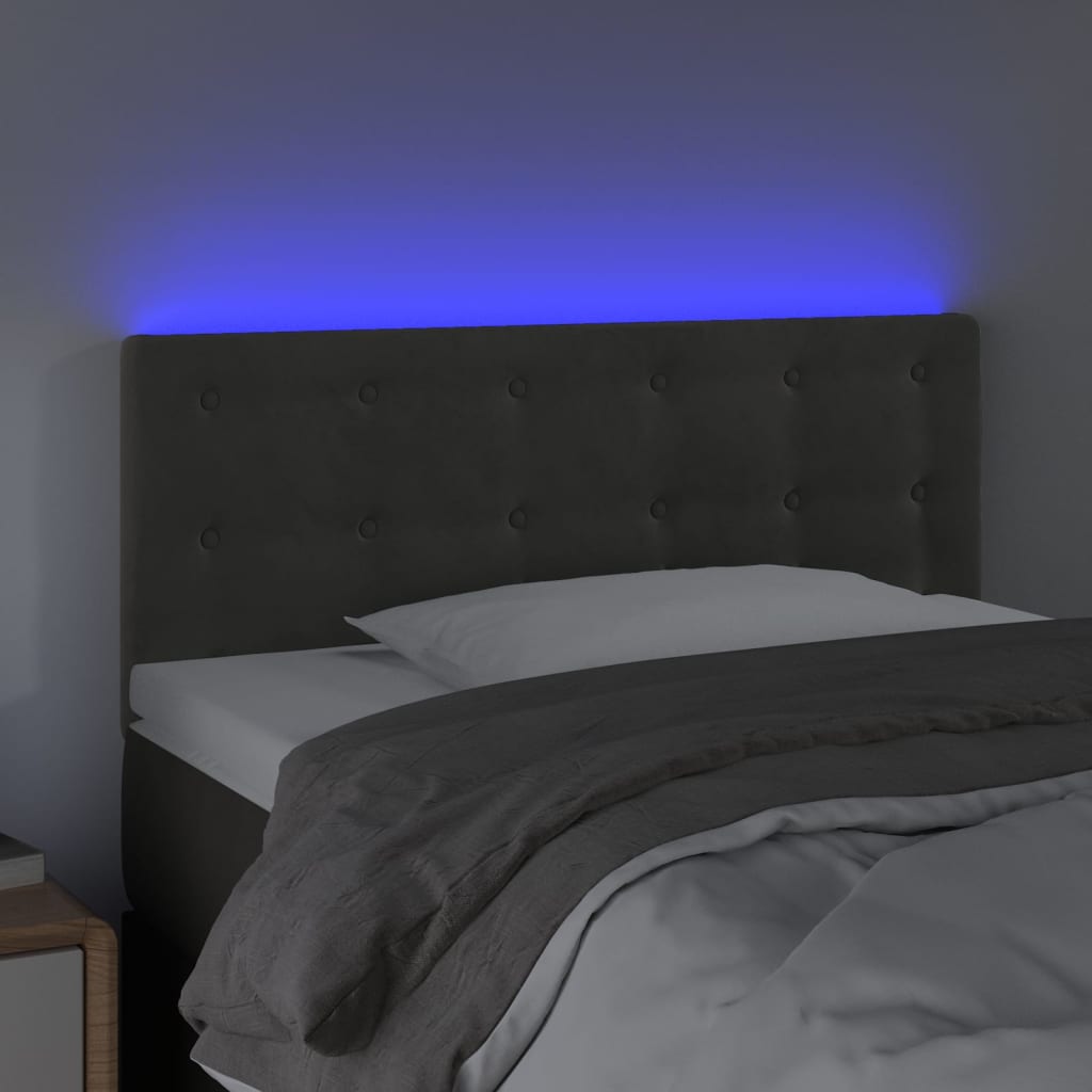 Tête de lit à LED Gris foncé 80x5x78/88 cm Velours Têtes et pieds de lit vidaXL   