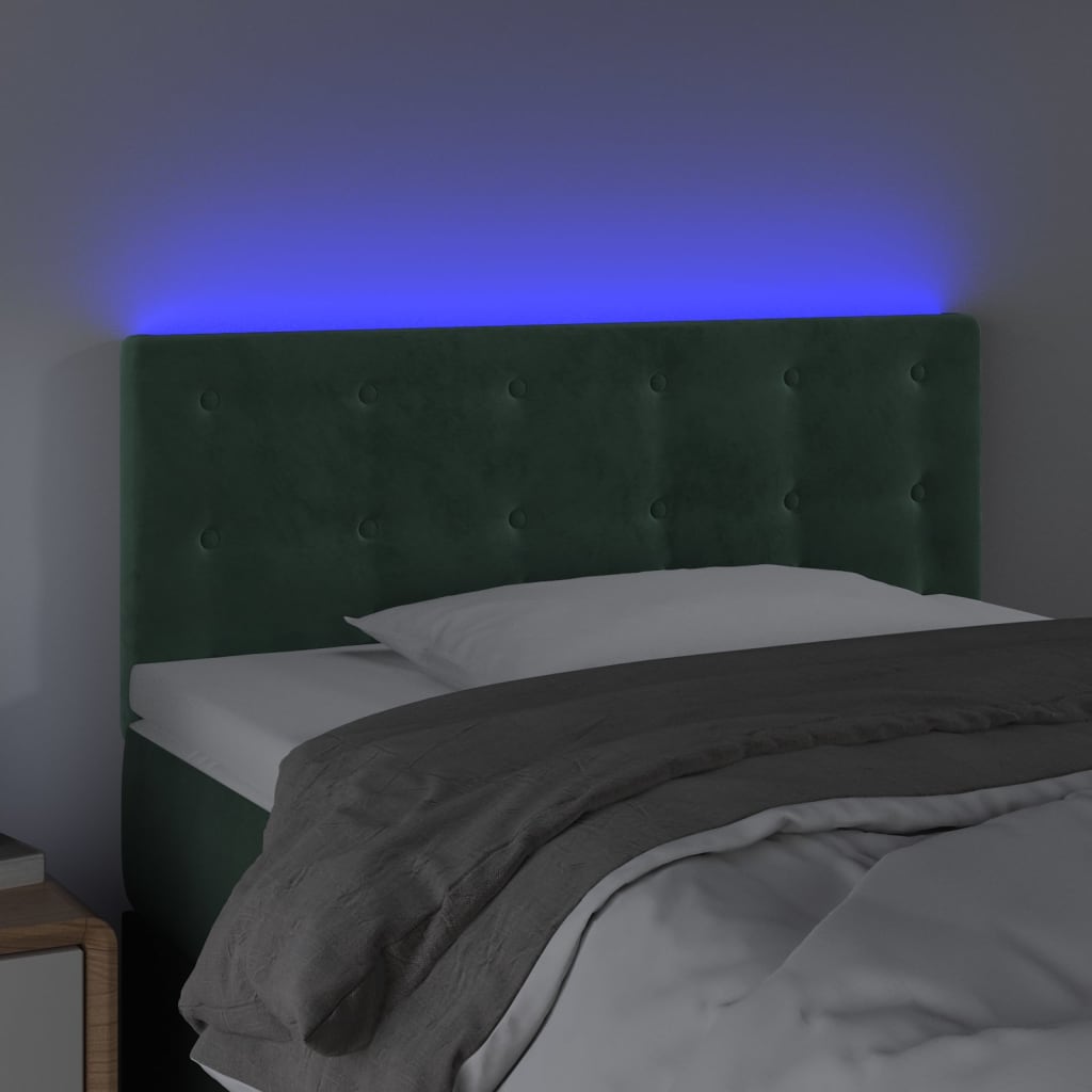 Tête de lit à LED Vert foncé 80x5x78/88 cm Velours Têtes et pieds de lit vidaXL   