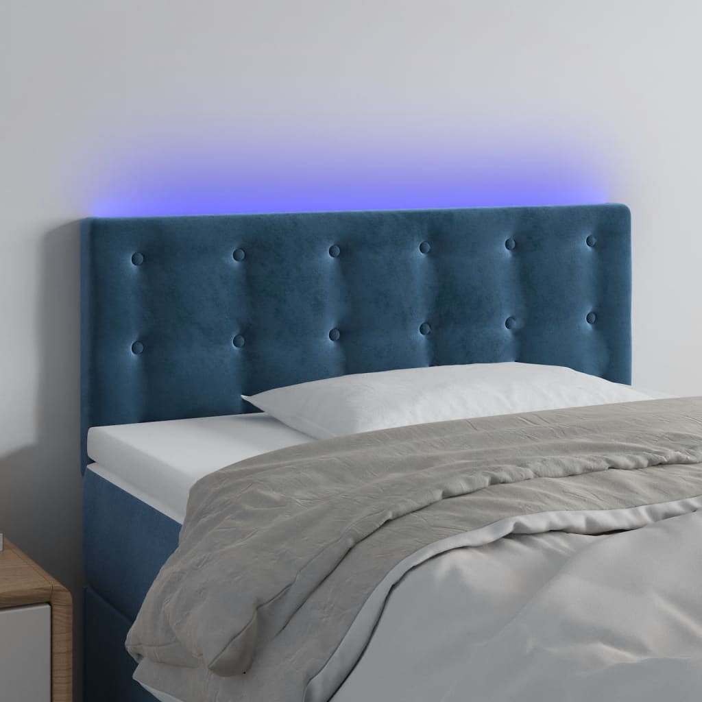 Tête de lit à LED Bleu foncé 80x5x78/88 cm Velours Têtes et pieds de lit vidaXL   