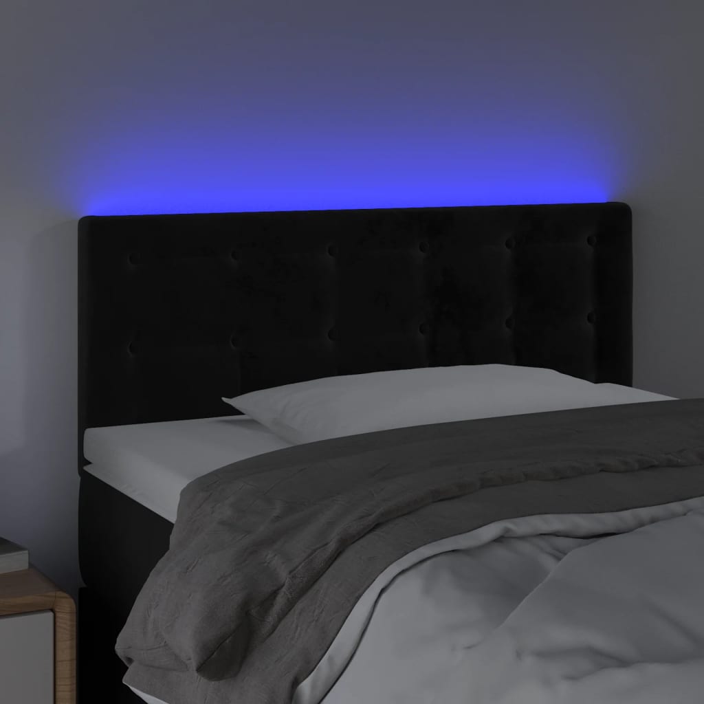 Tête de lit à LED Noir 90x5x78/88 cm Velours Têtes et pieds de lit vidaXL   