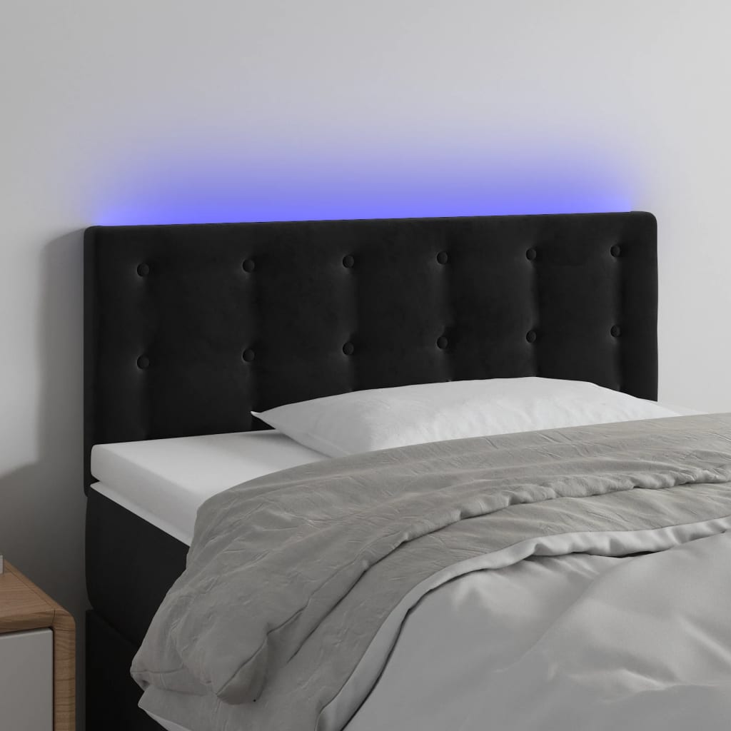 Tête de lit à LED Noir 90x5x78/88 cm Velours Têtes et pieds de lit vidaXL   