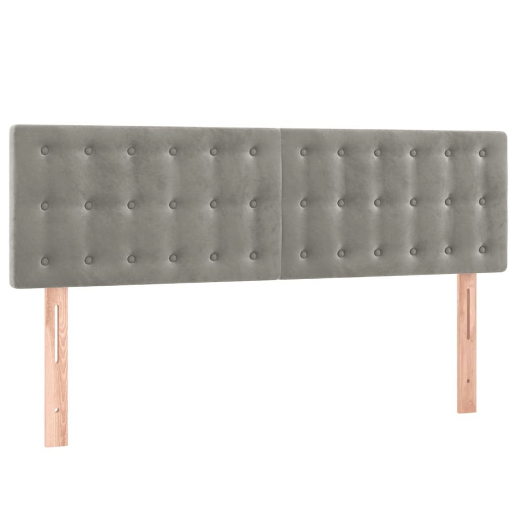 Tête de lit à LED Gris clair 144x5x78/88 cm Velours Têtes et pieds de lit vidaXL   