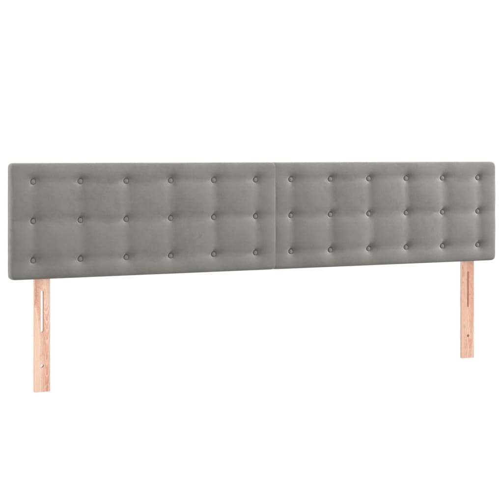 Tête de lit à LED Gris clair 180x5x78/88 cm Velours Têtes et pieds de lit vidaXL   