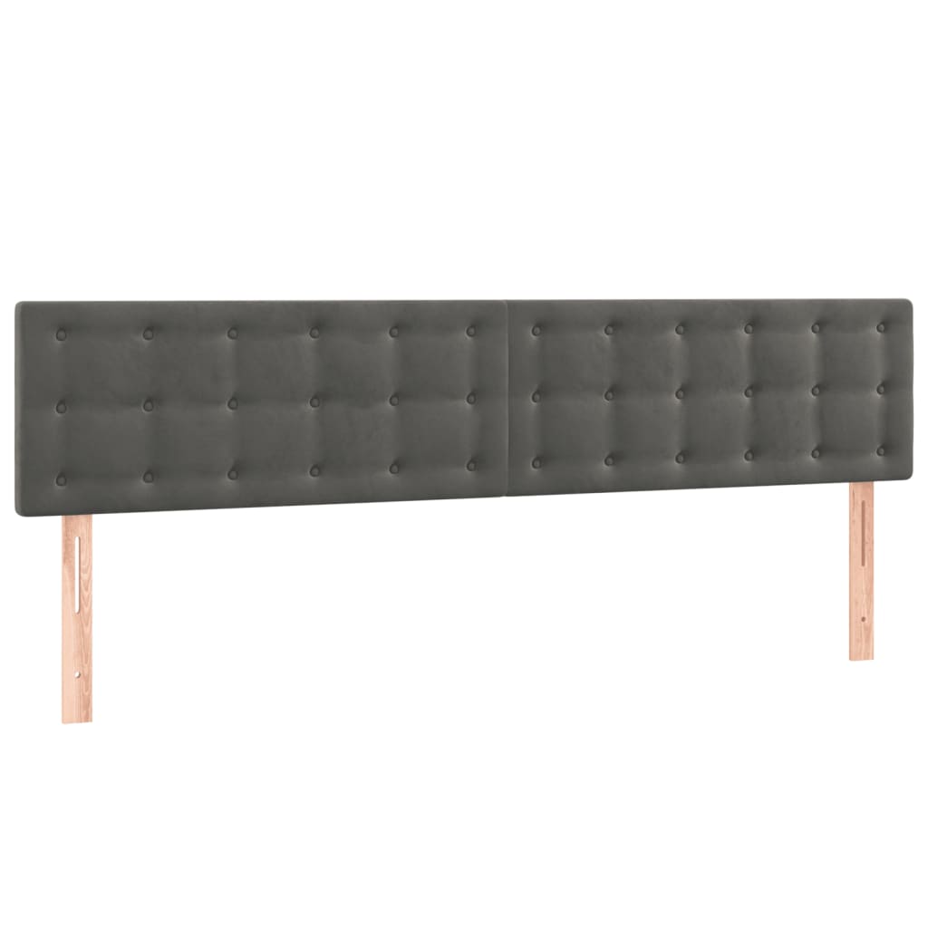 Tête de lit à LED Gris foncé 200x5x78/88 cm Velours Têtes et pieds de lit vidaXL   