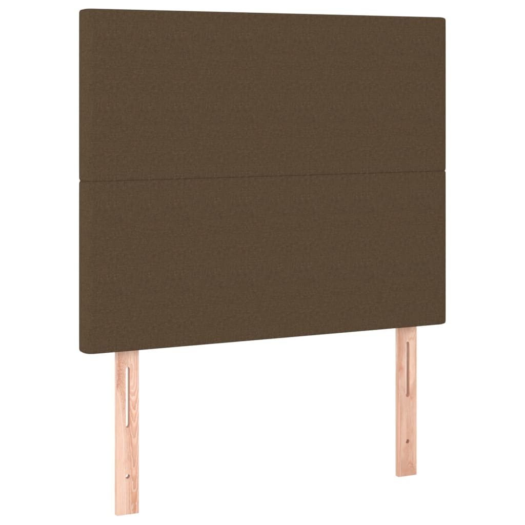 Tête de lit à LED Marron foncé 90x5x118/128 cm Tissu Têtes et pieds de lit vidaXL   