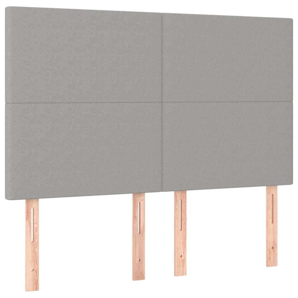 Tête de lit à LED Gris clair 144x5x118/128 cm Tissu Têtes et pieds de lit vidaXL   