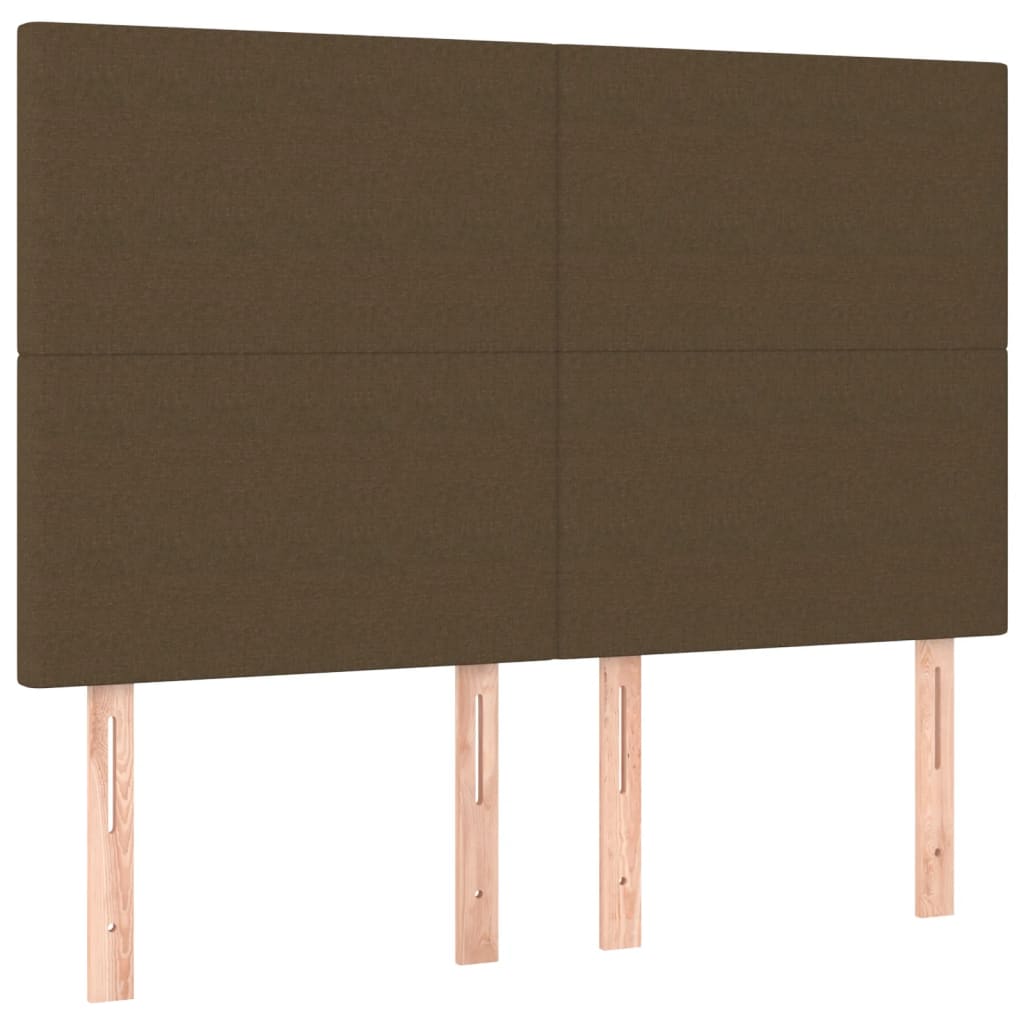 Tête de lit à LED Marron foncé 144x5x118/128 cm Tissu Têtes et pieds de lit vidaXL   