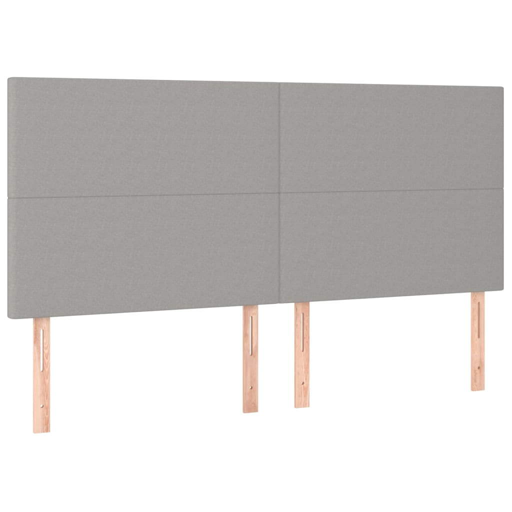 Tête de lit à LED Gris clair 160x5x118/128 cm Tissu Têtes et pieds de lit vidaXL   