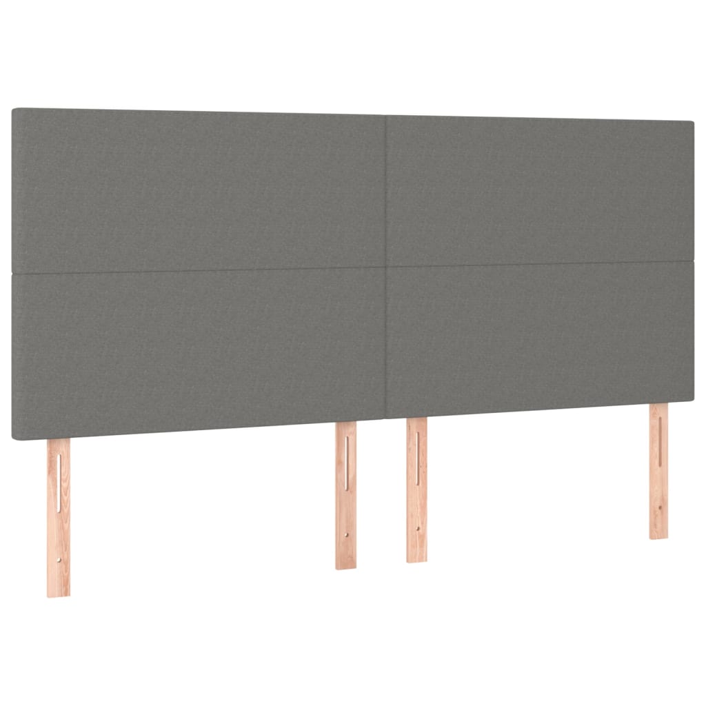 Tête de lit à LED Gris foncé 160x5x118/128 cm Tissu Têtes et pieds de lit vidaXL   