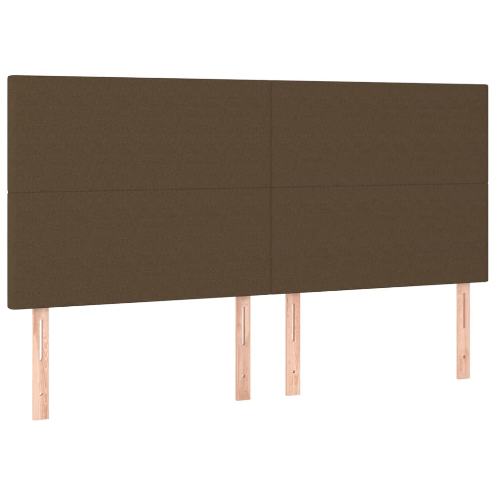 Tête de lit à LED Marron foncé 160x5x118/128 cm Tissu Têtes et pieds de lit vidaXL   